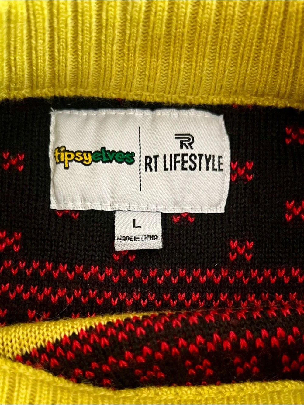 TIPSY ELVES Rare Vintage Cow Chop Rooster Teeth Ugly Christmas Sweater
